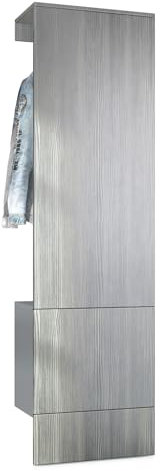 Vladon Garderobe Carlton Set 5, Made in Germany, Wandgarderobe aus Flur-Paneel mit Kleiderstange & Wandschrank, Anthrazit matt/Avola-Anthrazit (52 x 193 x 35 cm)