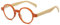 Lanomi Retro Lesebrille Rund Damen Herren Lesehilfe Klein Vintage Holz Bügel Sehhilfe Ohne Blaulichtfilter Brille mit Sehstärke Orange 1.5