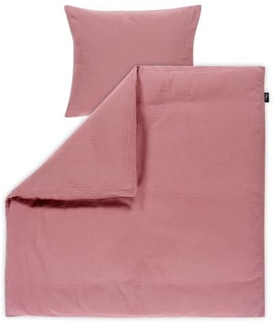 Alvi Bettwäsche Mull für Wiege/Stubenwagen mit Knopf Fox Glove Berry 80x80 cm | 401161012