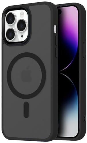 Mixroom - Cover Custodia Bumper Opaco per iPhone 11 PRO Max Compatibile con MagSafe Accessori Cerchio Magnetico Integrato Retro Semitrasparente Bordo Morbido in TPU Silicone Nero