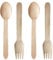 Chef Royale Combo Pack of 100 Wooden Spoons and Forks - Biodegradable, Compostable & Eco-Friendly Disposable Cutlery Set for Events
