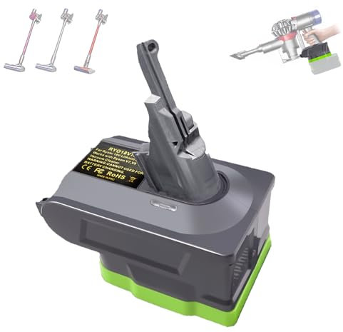 ASUNT New Version V8 V7 Battery Adapter for Ryobi 18V Lithium Battery Convert to Replace for Dyson V8 V7 Battery, Work for Dyson V8/7 Series Vacuum Cleaners V8/7 Animal V8/7 Absolute V8/7 Motorhead