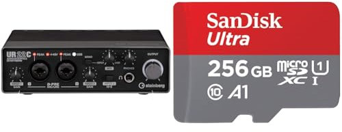 Steinberg UR22C USB 3.0 Audio-Interface, inklusive Cubase AI & SanDisk Ultra Android microSDXC UHS-I Speicherkarte 256 GB + Adapter