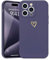 Wirvyuer Custodia Compatibile con iPhone 15 Pro Max Cover Ragazze Amore Cuore Custodia protezione fotocamera Morbido Silicone Cover Protettiva Antiurto Love Case per iPhone 15 Pro Max Viola Scuro