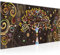 Runa Art Wandbild Klimt Style Baum des Lebens 100 x 40 cm Modern Bild Schwarz Gold Abstrakt Wohnzimmer Deko 045312a