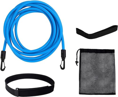 Ceinture de Natation Résistance, Résistance Elastique de Nage, Ceinture Nage Piscine, Résistance Ceinture de Natation Réglable, Réglable Elastique de Nage Piscine pour Enfants Adultes Professionnels