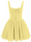 OBEEII Women's Floral Corset Mini Dress Square Neck Spaghetti Strap Summer Boho Sundress Floral Print Lace Up Fitted Dress Yellow S