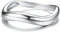 Adramata Ring Silber 925 Damen 14K Vergoldet Verlobungsring Eheringe Engagement Ringe Frauen Gewellter Stapeln Daumenring Einfache Band Ring, Gold/Silber Versprechen Ringe Schmuckgeschenke,S8