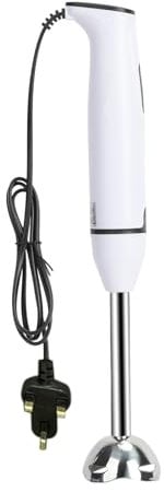 OSKOPWRC Stainless Steel Hand Blender, 400W Electric Stick Blender, Stick Blender, Blenders, Mixers & Food Processors for Baby Food, Smoothies, Soup White Black UK