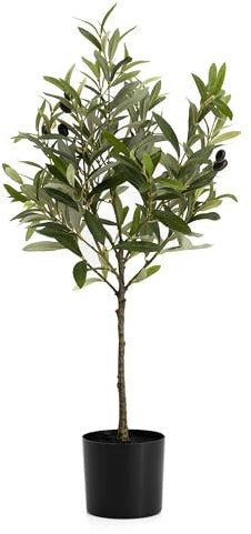künstlicher Oliven-Baum 75cm im Topf Zimmerpflanze Zier-Pflanze Kunstbaum Olea