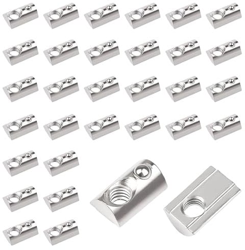 MAJOYLIFE 30 Stück Nutensteine M5 mit kugel,Gleitmutter mit Federkugel,Nut 6 T Nutsteine Schrauben für 20-Serie Alu Profil
