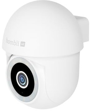 Hombli 4K QHD Pan & Tilt Überwachungskamera Aussen | 355° Schwenk 70° Neige Winkel | WLAN | Infrarot, Farbige Nachtsicht | Bewegungsaktiviertes Flutlicht & Alarm | IP65 | Kompatibel mit Alexa & Google