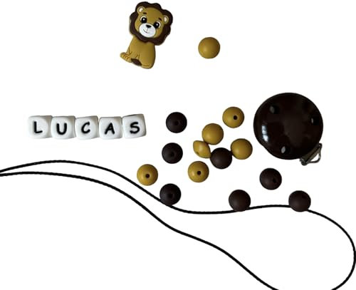 Kit, DIY complet pour créer votre attache tétine, modèle Lion