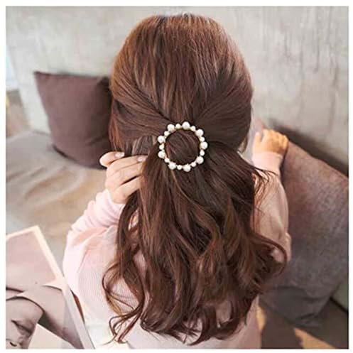 Aneneiceera Vintage Kreis Perlen Haarspange Gold Kristall Perlen Haarspange Cz Perlen Haarspange Strass Haarnadel Kopfschmuck Bobby Pins Hochzeit Haarschmuck Für Frauen (ohne Kristall)