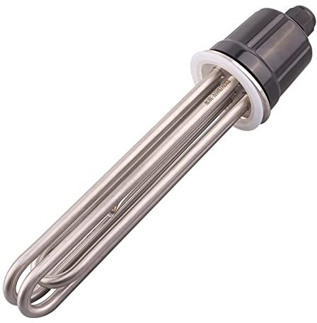 DHVIJA 220V Heating Element 2 Tri Clamp 64mm Immersion Water Heater 3KW With Probe Tube joyous(Heater only,Stainless Steel Cap)