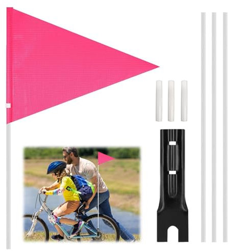 Mritrit Fahrradwimpel für Kinder, Sicherheitswimpel Kinderfahrrad Sicherheitswimpel mit Befestigungswinkel Fahrradwimpel Fahrradzubehör Fahrradfahne