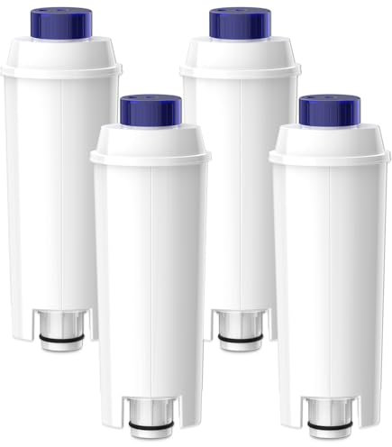 Oleic Filtres à Eau pour Machine à Café Delonghi Magnifica s, Filtre Delonghi Dinamica et Les Séries ECAM/ETAM/ESAM/BCO, Cartouche Filtrante DLSC002, Filtre Adoucir l'eau (4 Pièces)