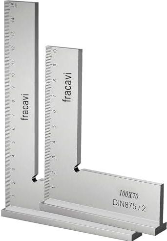 Schlosserwinkel 90° Holzbearbeitungswinkel, mit Messlineal (cm), geeignet für präzise Arbeiten an Metallkonstruktionen und Werkstätten (2, silberfarben)