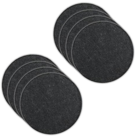 VOSSBACH 8er Set Filz Sitzkissen Rund Anthrazit oder Grau Ø 35 cm mit Antirutschnoppen Stuhlkissen Sitzauflage Filzkissen (Anthrazit)