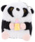 Warmhm Porte-clés Panda Peluche Douce Jouet Animaux Peluche pour Décoration Douillette pour Chambre Poupée Panda Adorable avec Biberon Jaune