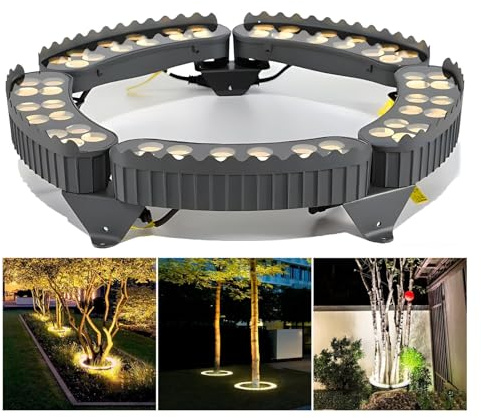 Lot de 5 lampes LED de jardin basse tension pour palmiers, étanchéité IP65, blanc chaud, parfaites pour éclairage d'allée et de terrasse