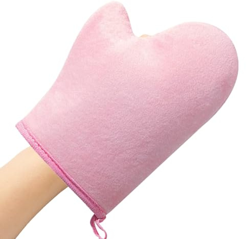 Bräunungs-Handschuh Selbstbräuner Applikator | Maschinenwaschbarer Wiederverwendbarer Ultraweicher Flocke-Applikator Für Lotionen Mousse Sprühnebel Gesicht & Körper