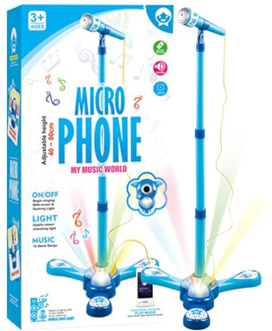 Echo Microphone for Kids with Light Interactive Colorful Music Singing Toys