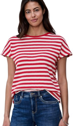 Street One Dropped Shoulder Shirt mit Streifen Salsa red 40