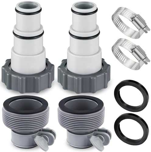 Adaptateur de Tuyau de Piscine, 4 Pcs Adaptateur Tuyau Piscine 32 38, Adaptateur de Tuyau de Rechange pour Pompes, Adaptateur Pompe Piscine Adaptateur A et type B, pour Tuyau de Piscine Ø 32 et 38 mm