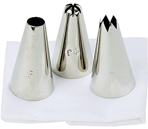Tala Spritzbeutel-Set mit 3 Edelstahldüsen, Ideal für Alle Lebensmittelarten, Perfekt für Kartoffelpüree, Sahne & Glasur, Wiederverwendbar, Lebensmittelecht