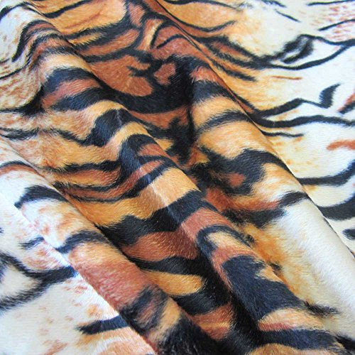 Stoff Meterware Tiger Tigerfell Fellimitat Kunstfell Velour Karneval Neu