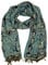 GURU SHOP Indischer Pashmina Schal, Schultertuch, Boho Stola mit Paisley Muster - Türkis, Herren/Damen, Synthetisch