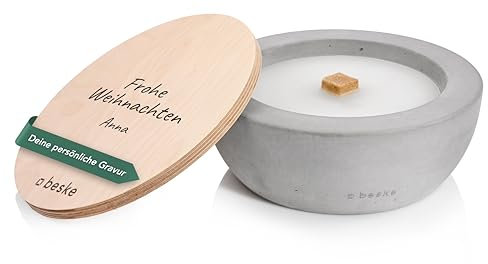Betonfeuer® - Das Original der Beske-Manufaktur | Modell 'Savo' | Ø25cm mit Dauerdocht | Wiederbefüllbare Fackel | Unendliche Brenndauer | Recycling von Kerzenwach (ohne Nachfüllwachs)