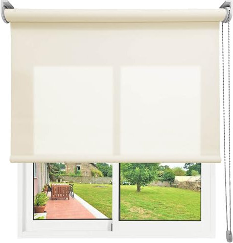 Estor Enrollable Translúcido Karina Premium con Cadena de Repuesto Medidas Ancho X AltoContactaremos para Ajuste sin Cargo Color Beige Oscurecedor. Medida 190x200 cm