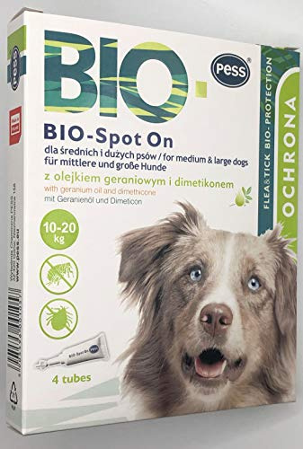 BIO Spot-On - 4 pipette contro zecche e pulci, prodotto antiparassitario su base biologica per cani e gatti di piccola taglia