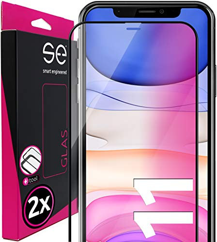 2 x se® für iPhone 11 für Panzerglas - aus Deutschland 100% Passgenau mit Installationshilfe, kompatibel mit iPhone 11 Schutzfolie Schutzglas, Anti- Kratzer 9H Härte HD-Klar 100% Funktion