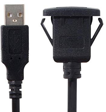 JSER Cavo di prolunga USB 2.0 per cruscotto auto, impermeabile, 1 m
