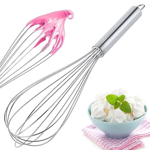 KADAX Batidor de acero inoxidable de 30 cm, batidor manual para globos, batidor de mano con mango redondeado, batidor de espuma para mezclar, huevos, salsas, apto para lavavajillas