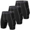 ZENGVEE 3er Pack Kompressionsshorts Herren Laufhose Kurz Schnelltrocknendes Leggings Mit Seitentaschen Tights Sport Unterwäsche (Black Grey-2XL)