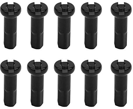 VGEBY Tapa de radios, 10 Piezas para Bicicleta de Monta?a, Tapas de radios de aleaci¨®n de Aluminio 7075 14G, Accesorio para Rueda de Bicicleta (Negro)