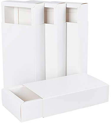 BENECREAT 16 Pack Kraftpapier Schublade Box 17.2x10.3x4.5cm Weiße Seife Schmuck Boxen Kleine Geschenkboxen für Geschenkverpackung, Hochzeit, Ostern, Partybedarf
