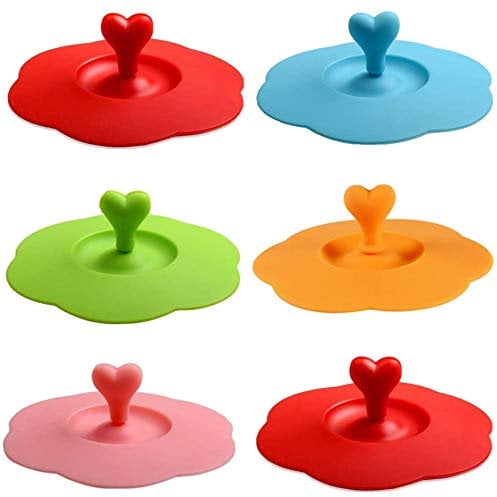 6Pcs Silicone Glass Cup Covers Cup Lids Reusable Anti Dust Cup Covers Coffee Tea Mug Cover for Cups Bowls Mugs Cans