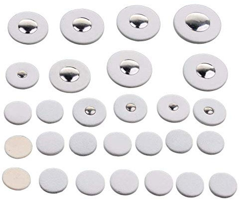 Jiayouy 28 Stück Klarinetten-Pads Ersatz-Set für Bass-Klarinette, Holzblasinstrumente, weiß, 16 mm - 30,6 mm