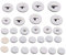 Jiayouy 28 Stück Klarinetten-Pads Ersatz-Set für Bass-Klarinette, Holzblasinstrumente, weiß, 16 mm - 30,6 mm