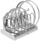 FiNeWaY Saucepan Lid Organiser and Plate Drying Rack - Kitchen Pan Pot Holder for Casseroles, Dish Storage, Pantry Cabinet Tidy With 7 Dividers