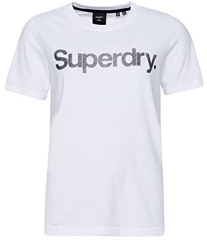 Superdry Damen CL Tee T-Shirt, Brilliant White, L