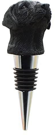 Labrador Retriever Dog Wine Bottle Stopper Decor Gift for Christmas,Thanksgiving,Black