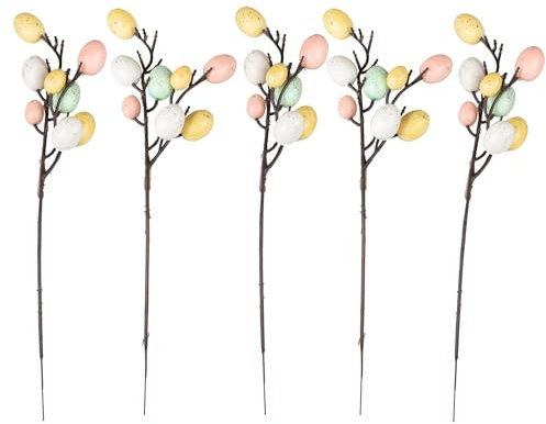 Ginger Ray Easter Artificial Twig Stems & Pastel Speckled Eggs Centrepiece Decoration - 5 Stems