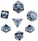 DollaTek Dragon Pattern DND Metal Dice Set Used for Dungeon and Dragon DND Dice Game (with Black Bag) - Grey
