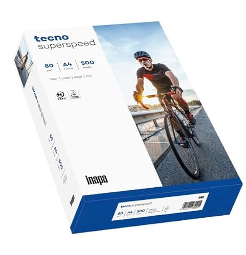 Inapa Tecno Superspeed Kopierpapier A4 weiß 80g, Packung a 500 Blatt A4